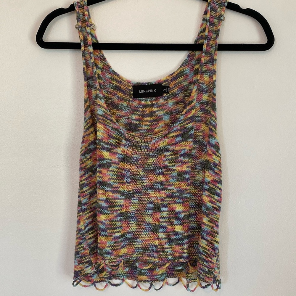 Mink Pink sleeveless sweater top size small